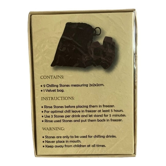 NIB QUISEEN Chill ROCKS Set of 9 Grey Beverage Chilling Stones WHISKEY Stones - Picture 4 of 4